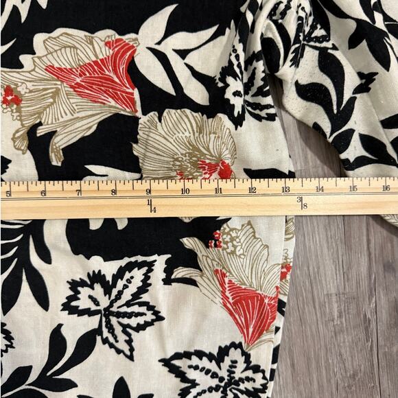 Sportelle NWT Women’s Floral Print Pants Black Cream Coral Size Small - Picture 8 of 14